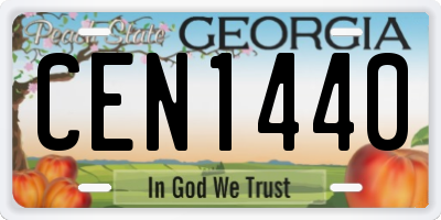 GA license plate CEN1440