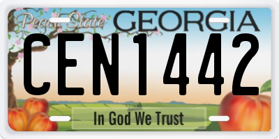 GA license plate CEN1442