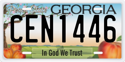 GA license plate CEN1446