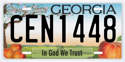 GA license plate CEN1448