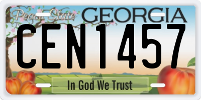 GA license plate CEN1457