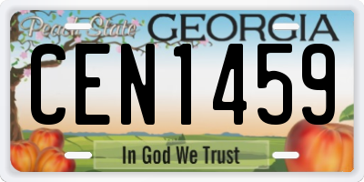 GA license plate CEN1459