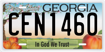 GA license plate CEN1460