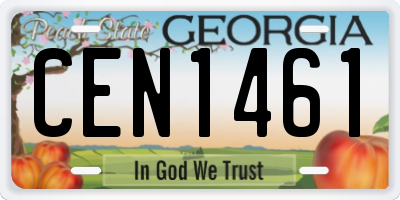 GA license plate CEN1461