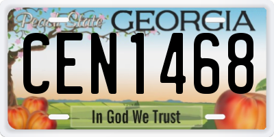 GA license plate CEN1468