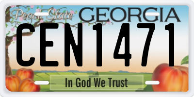 GA license plate CEN1471