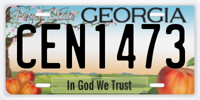 GA license plate CEN1473