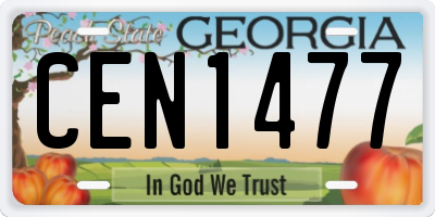 GA license plate CEN1477