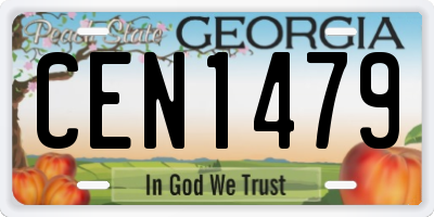 GA license plate CEN1479