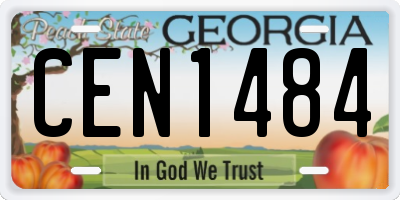 GA license plate CEN1484