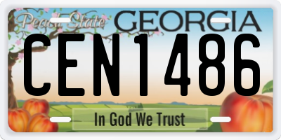GA license plate CEN1486