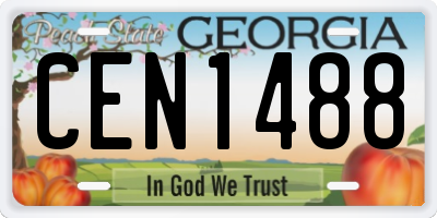 GA license plate CEN1488