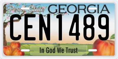 GA license plate CEN1489