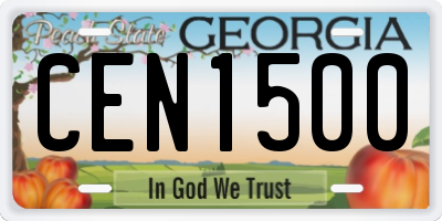 GA license plate CEN1500