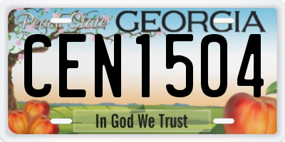 GA license plate CEN1504