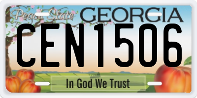 GA license plate CEN1506