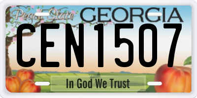 GA license plate CEN1507