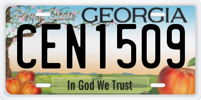 GA license plate CEN1509