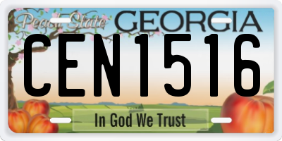 GA license plate CEN1516