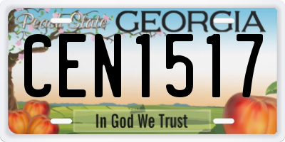 GA license plate CEN1517