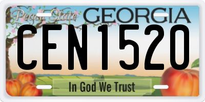 GA license plate CEN1520
