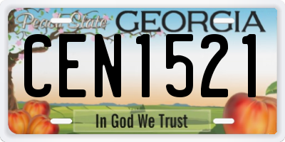 GA license plate CEN1521