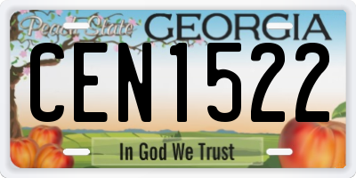 GA license plate CEN1522