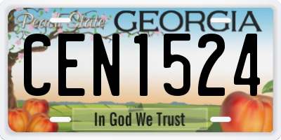 GA license plate CEN1524