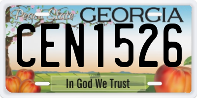 GA license plate CEN1526