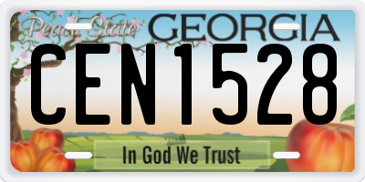 GA license plate CEN1528