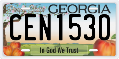 GA license plate CEN1530