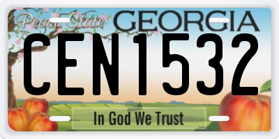 GA license plate CEN1532