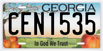 GA license plate CEN1535