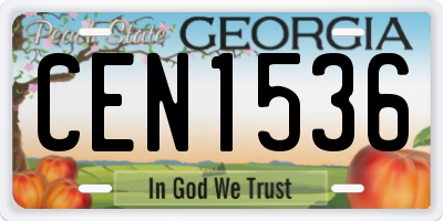 GA license plate CEN1536