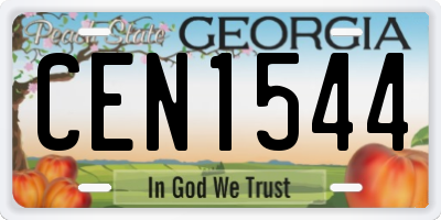 GA license plate CEN1544