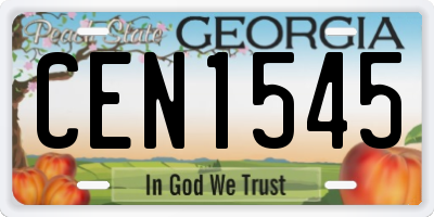 GA license plate CEN1545