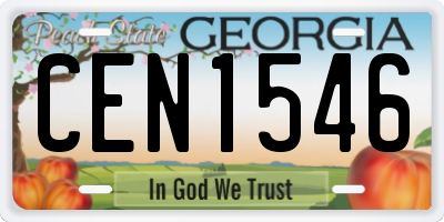 GA license plate CEN1546