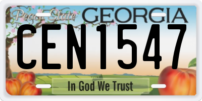 GA license plate CEN1547