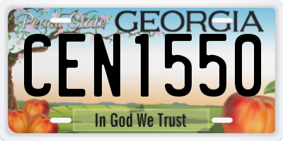 GA license plate CEN1550