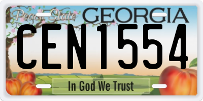 GA license plate CEN1554