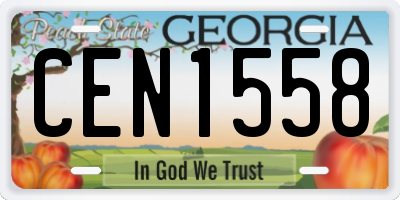 GA license plate CEN1558