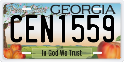 GA license plate CEN1559