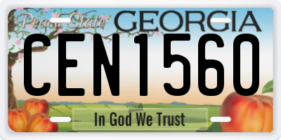 GA license plate CEN1560