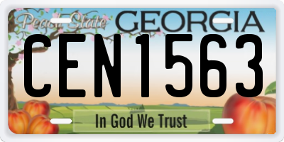 GA license plate CEN1563