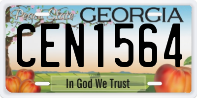 GA license plate CEN1564