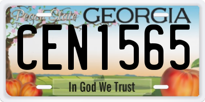 GA license plate CEN1565