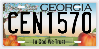 GA license plate CEN1570