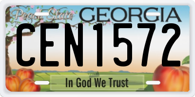 GA license plate CEN1572