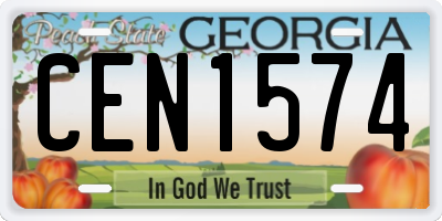 GA license plate CEN1574