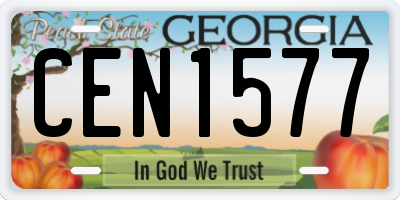 GA license plate CEN1577